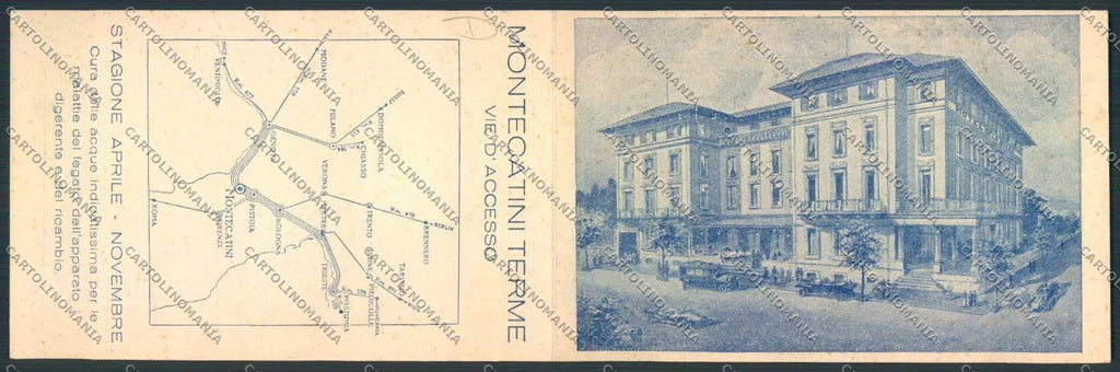 Pistoia Montecatini doppia cartoncino formato cartolina MV0169 – fronte