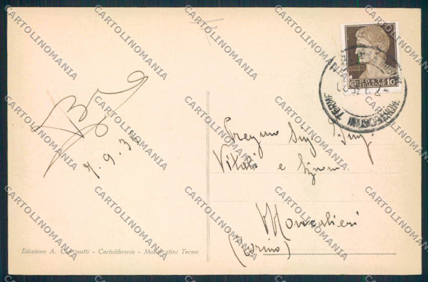 Pistoia Montecatini cartolina MV0179 – retro