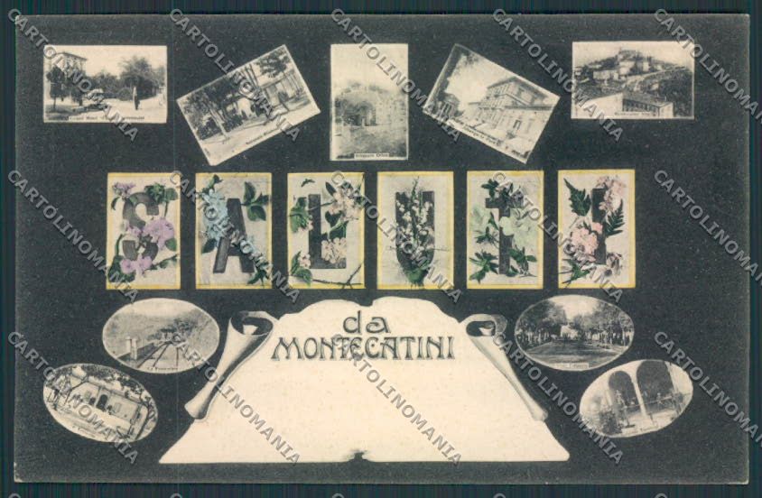 Pistoia Montecatini Saluti da cartolina MV0189 – fronte
