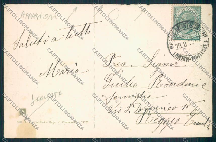 Pistoia Montecatini IN PARTE SCOLLATA cartolina MV0233 – retro