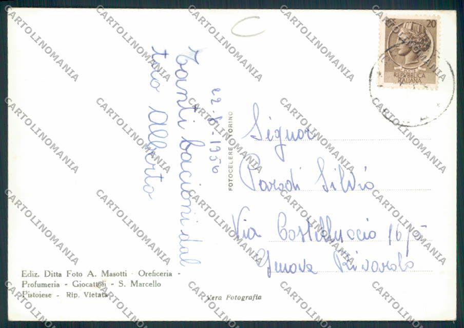 Pistoia San Marcello Lima ADESIVO Foto FG cartolina MV0365 – retro