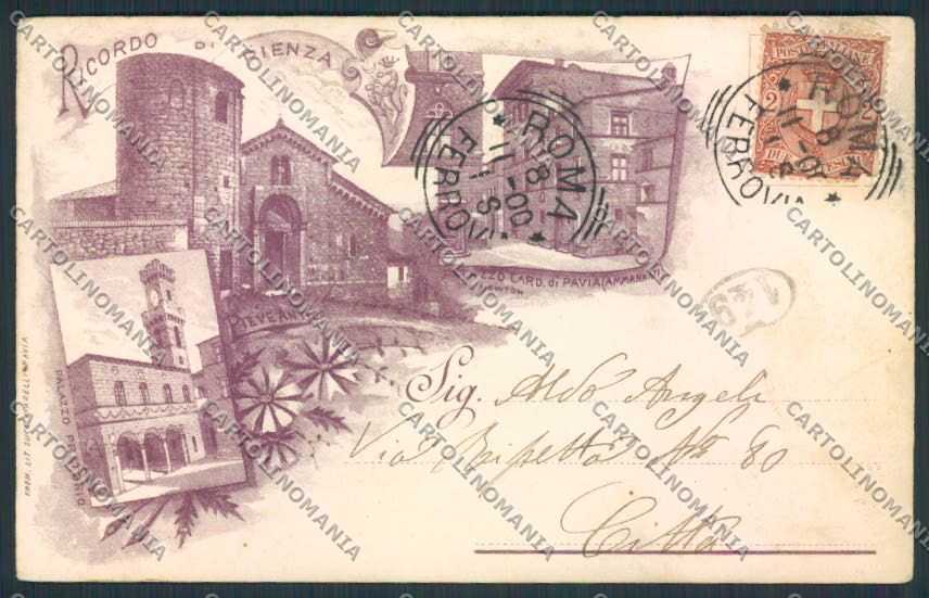 Siena Pienza Gruss 1900cartolina MV0506 – fronte