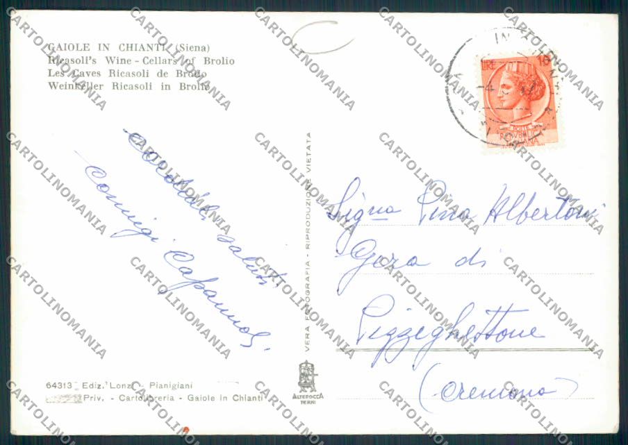 Siena Gaiole ADESIVO Foto FG cartolina MV0520 – retro