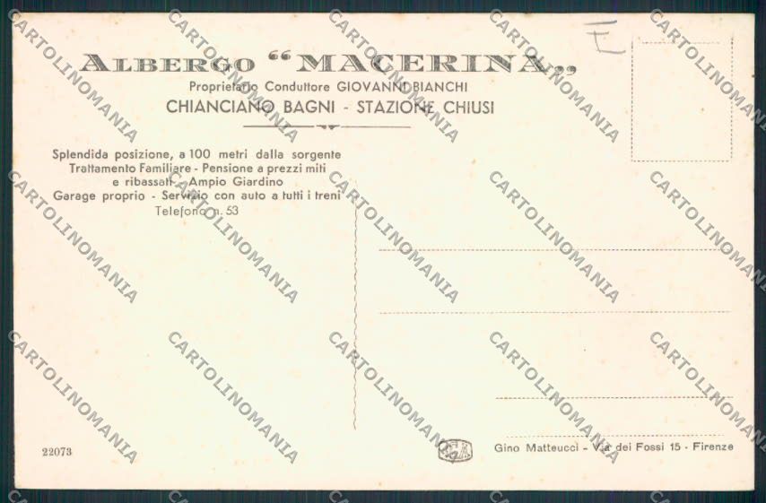 Siena Chianciano cartolina MV0534 – retro