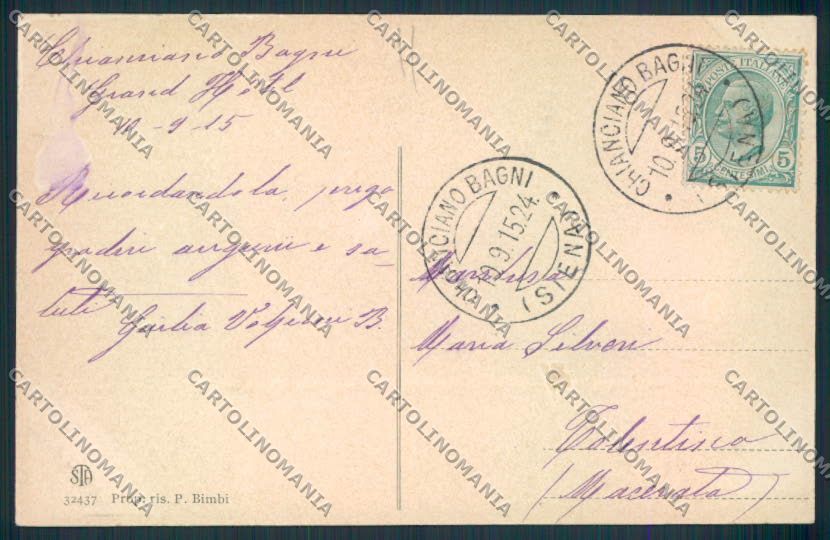 Siena Chianciano cartolina MV0541 – retro