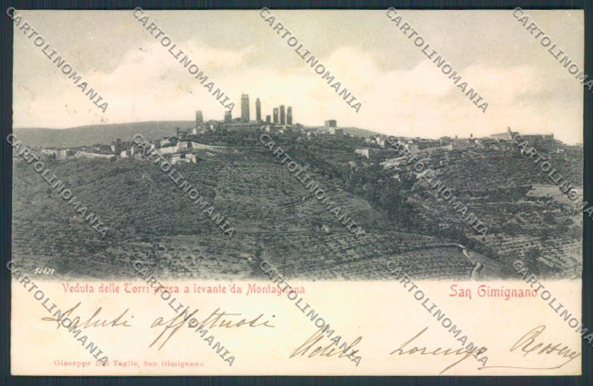Siena San Gimignano cartolina MV0566 – fronte