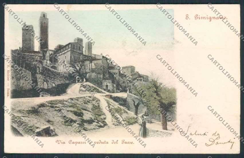 Siena San Gimignano cartolina MV0572 – fronte