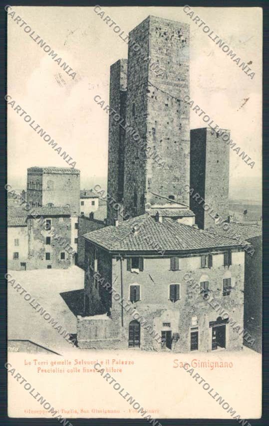 Siena San Gimignano cartolina MV0573 – fronte