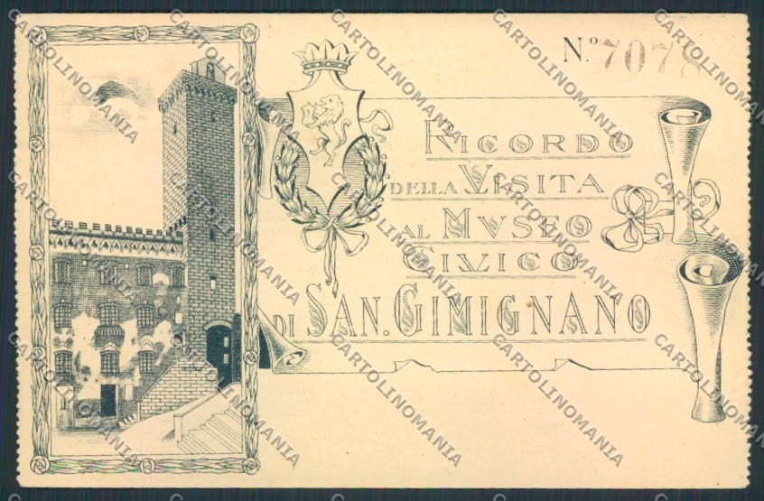 Siena San Gimignano cartolina MV0582 – fronte