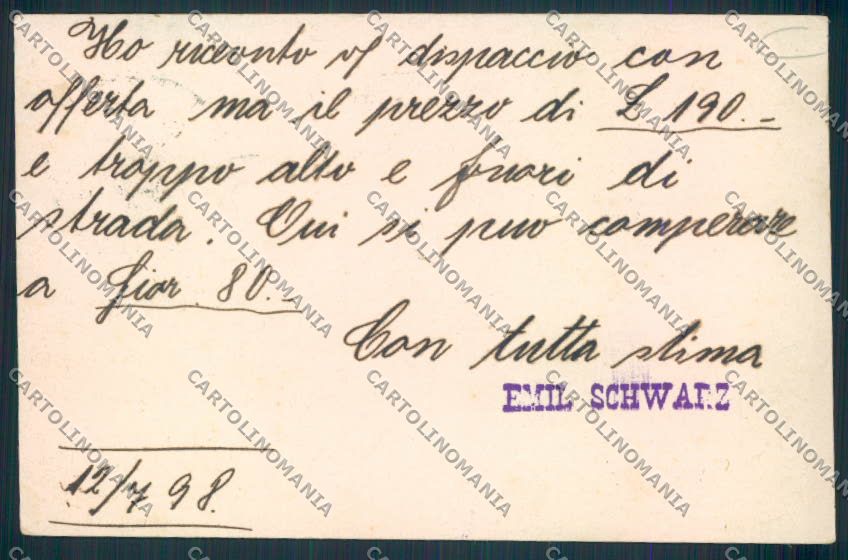Trieste Commerciale cartolina MV0617 – retro