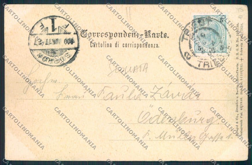Trieste Barcola SCOLLATA Rilievo cartolina MV0696 – retro