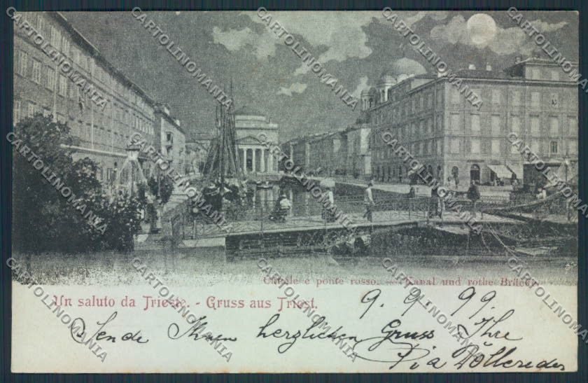 Trieste Gruss Notturna cartolina MV0703 – fronte