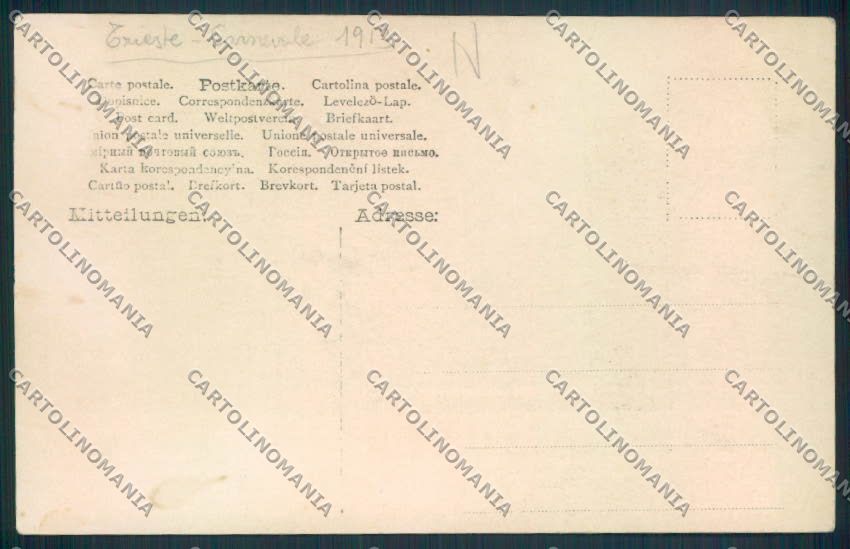 Trieste Carnevale 1913 Foto cartolina MV0757 – retro