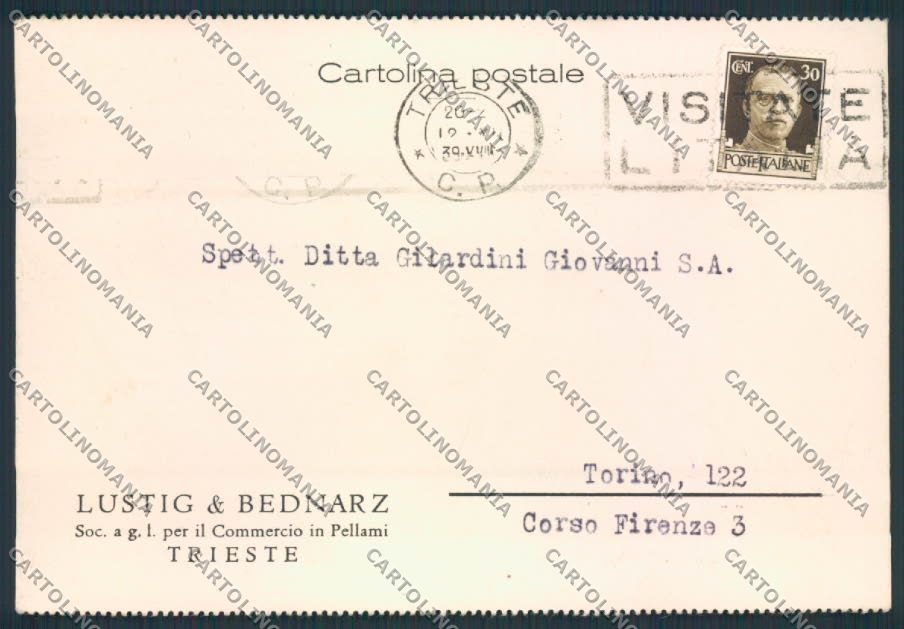 Trieste Commerciale Pellame FG cartolina MV0758 – fronte