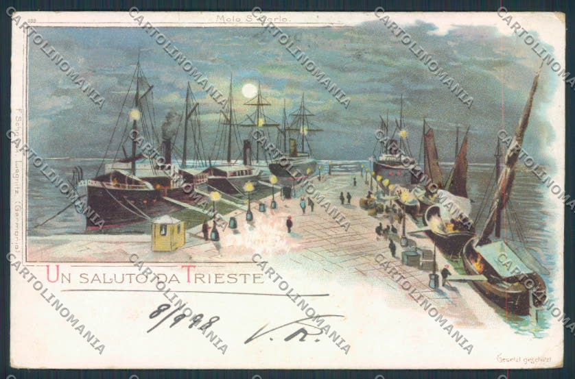 Trieste RIPARATA Gruss cartolina MV0790 – fronte