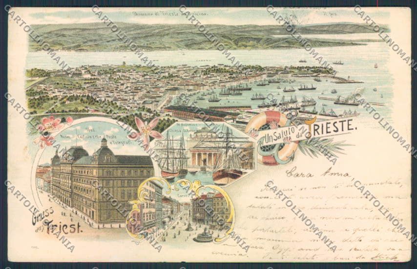 Trieste RIPARATA Gruss cartolina MV0796 – fronte