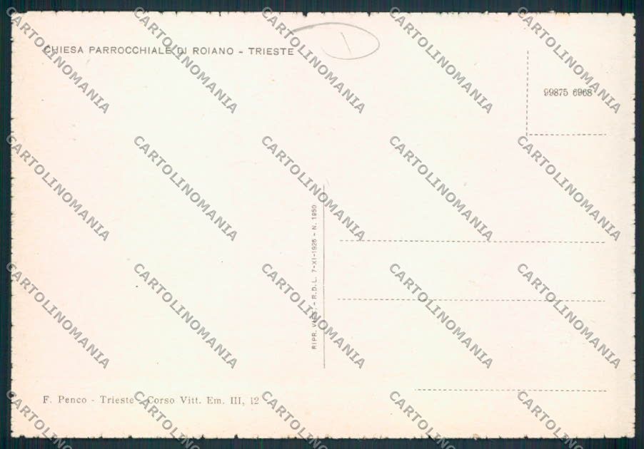 Trieste Roiano FG cartolina MV0830 – retro