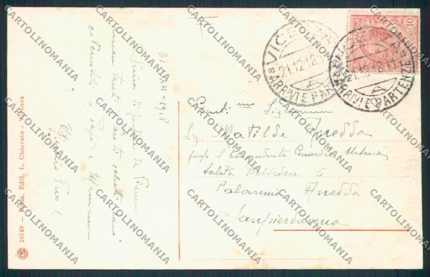 Vicenza Monteberico cartolina MV0856 – retro