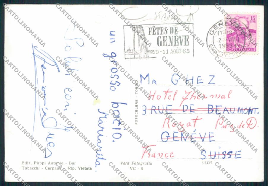 Vicenza Carpanè STRAPPINO Foto FG cartolina MV0953 – retro