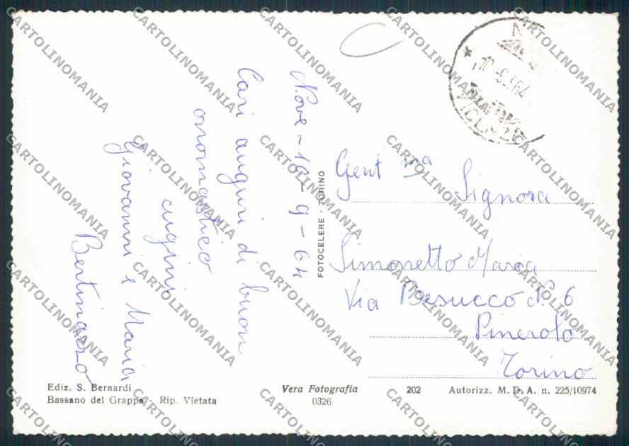 Vicenza Nove Foto FG cartolina MV0955 – retro