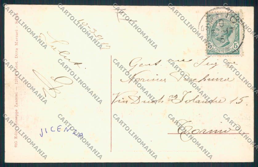 Vicenza Schio cartolina MV1056 – retro