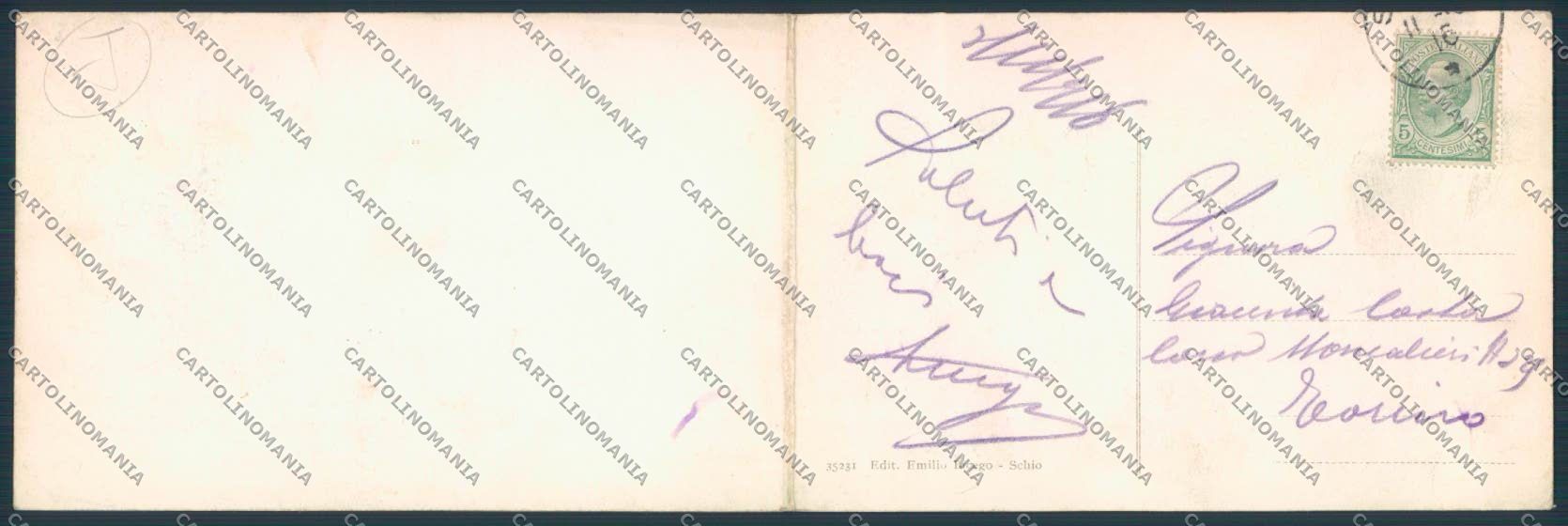 Vicenza Schio Doppia cartolina MV1077 – retro