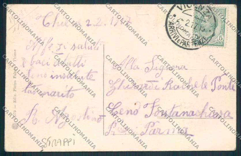 Vicenza Thiene STRAPPI cartolina MV1095 – retro
