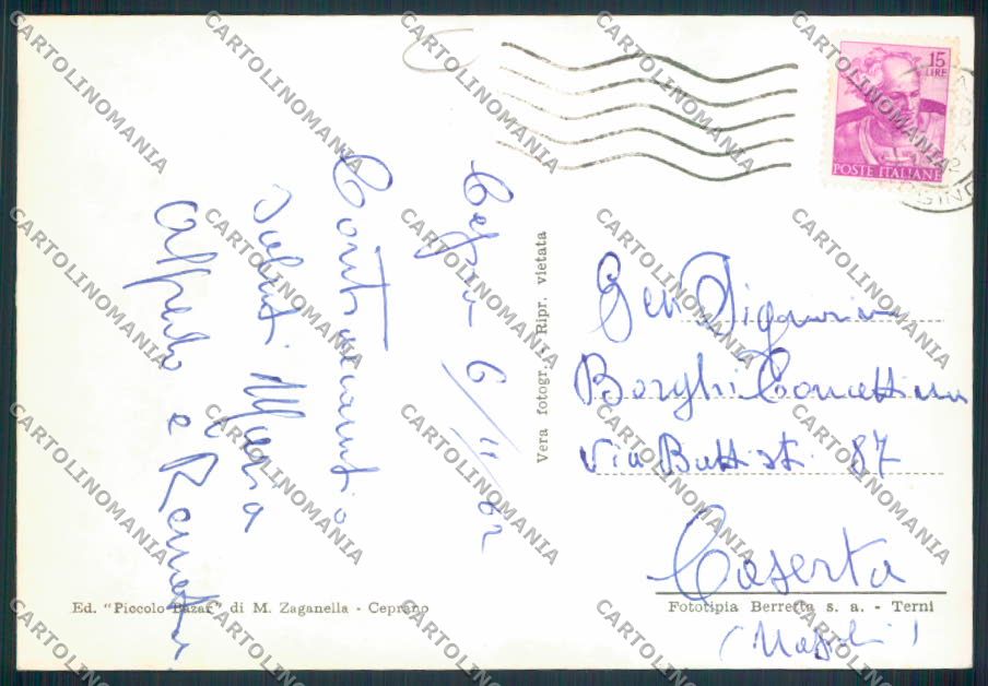 Frosinone Ceprano ADESIVO Foto FG cartolina MV1237 – retro