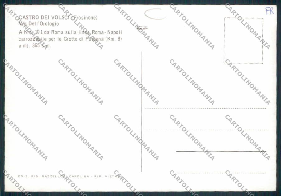 Frosinone Castro ADESIVO Foto FG cartolina MV1239 – retro