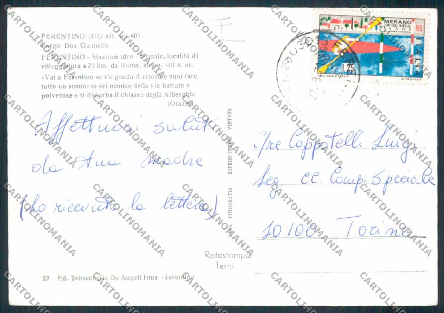 Frosinone Ferentino Foto FG cartolina MV1260 – retro
