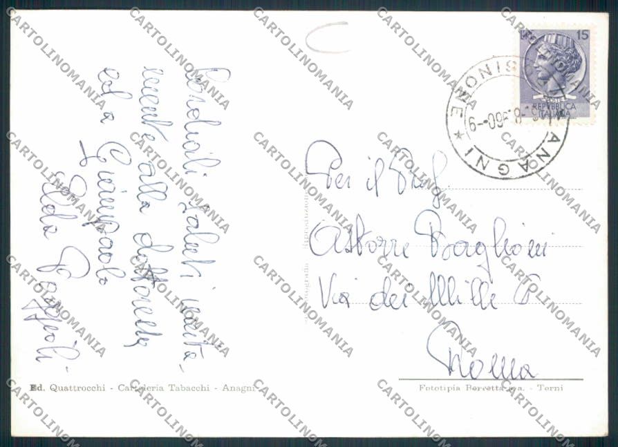 Frosinone Anagni ADESIVO Foto FG cartolina MV1277 – retro