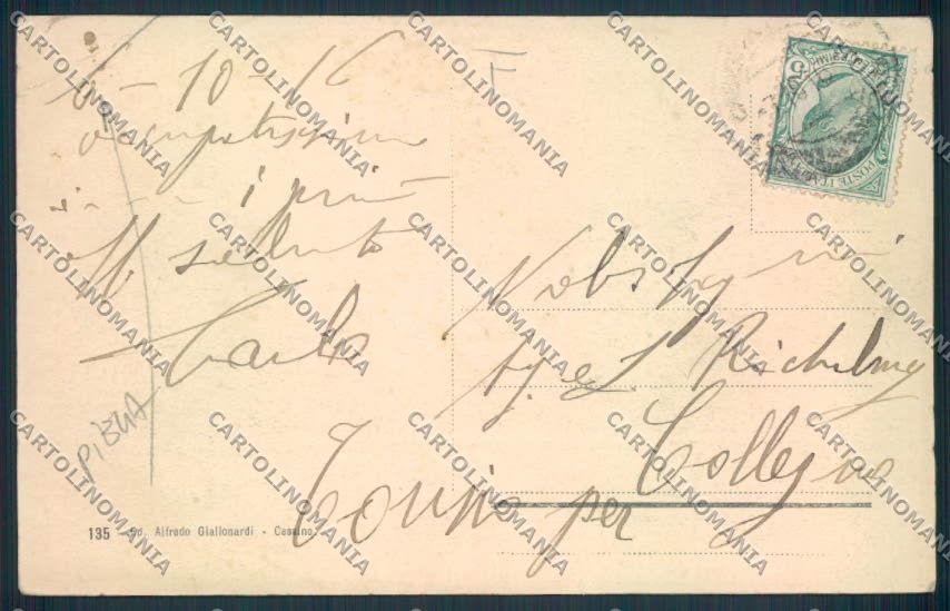 Frosinone Cassino PIEGA cartolina MV1288 – retro