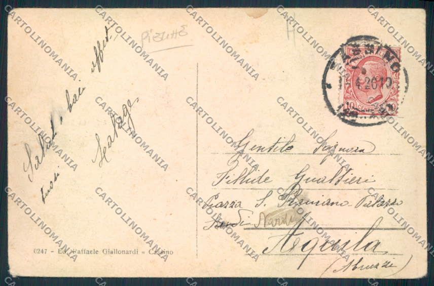 Frosinone Cassino Saluti da PIEGHE cartolina MV1294 – retro