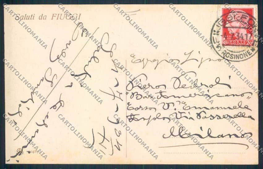 Frosinone Fiuggi Costumi cartolina MV1316 – retro