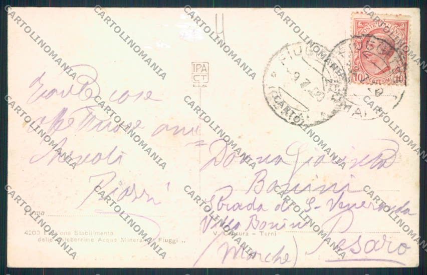 Frosinone Fiuggi Savoia cartolina MV1330 – retro