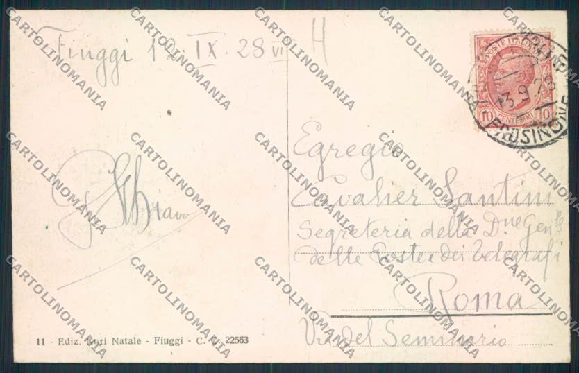 Frosinone Fiuggi cartolina MV1338 – retro