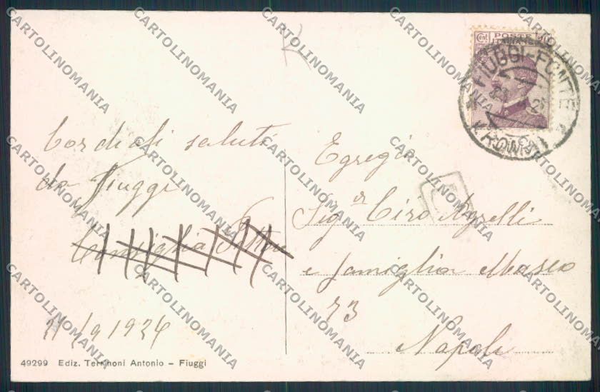 Frosinone Fiuggi cartolina MV1372 – retro