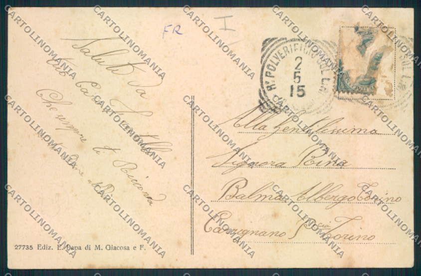 Frosinone Isola del Liri Polverificio cartolina MV1384 – retro