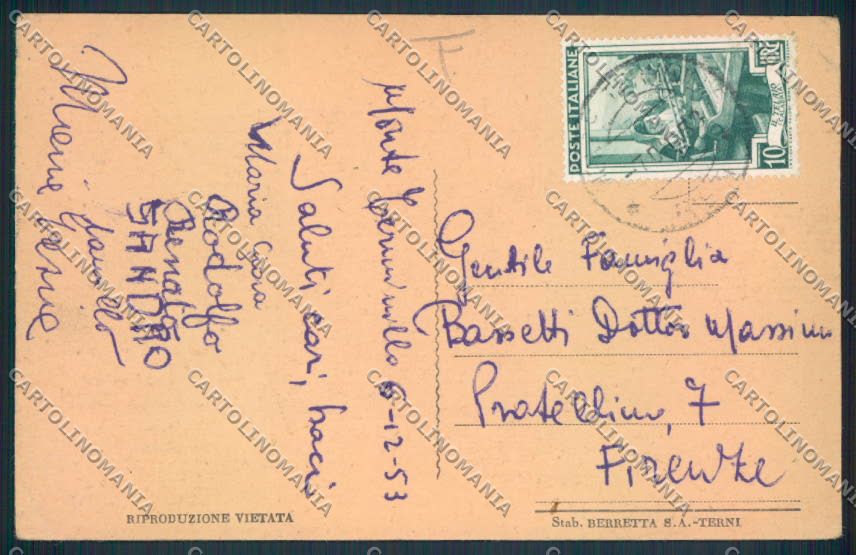 Rieti Terminillo Sci cartolina MV1411 – retro
