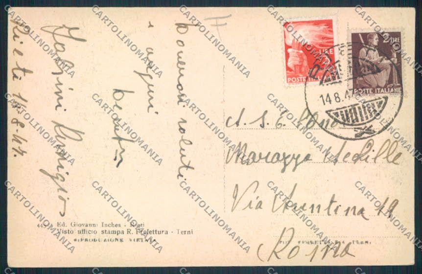 Rieti cartolina MV1414 – retro