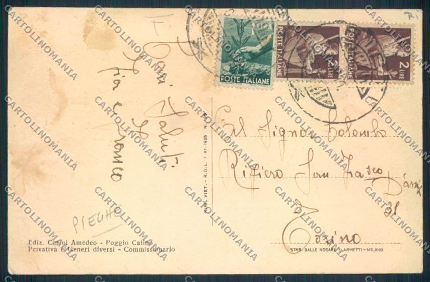 Rieti Poggio Catino PIEGHE cartolina MV1436 – retro