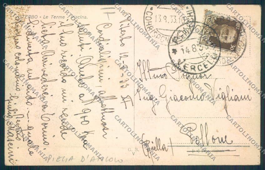 Viterbo PIEGA cartolina MV1486 – retro