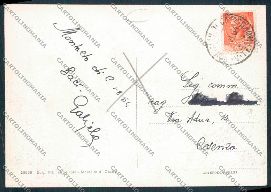 Viterbo Montalto ADESIVO Foto FG cartolina MV1585 – retro