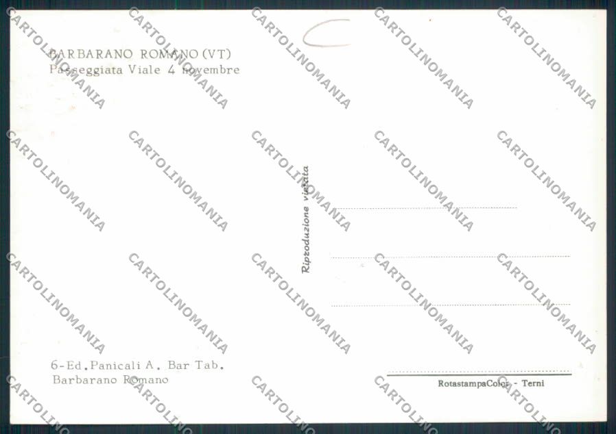 Viterbo Barbarano Romano ADESIVO FG cartolina MV1600 – retro