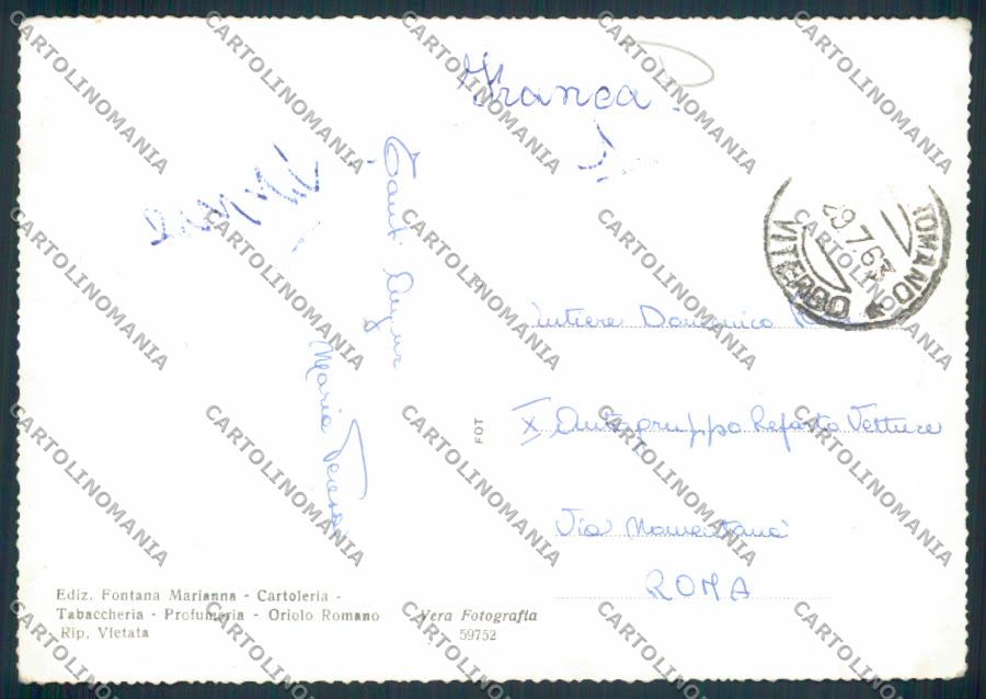 Viterbo Oriolo Romano Foto FG cartolina MV1614 – retro