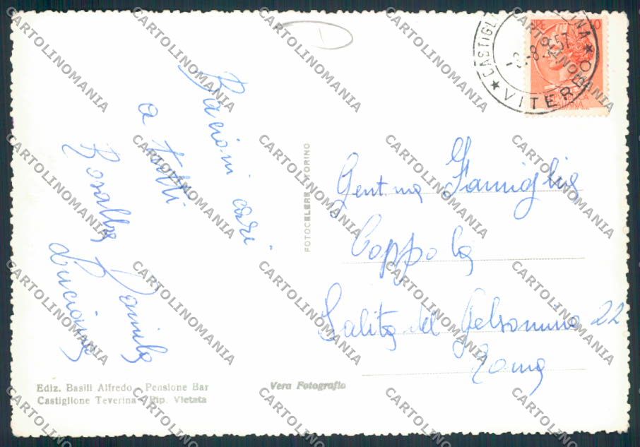 Viterbo Castiglione ADESIVO Foto FG cartolina MV1628 – retro