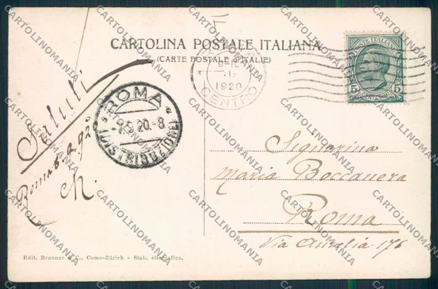 Roma Città Savoia Villa Umberto cartolina MV1679 – retro