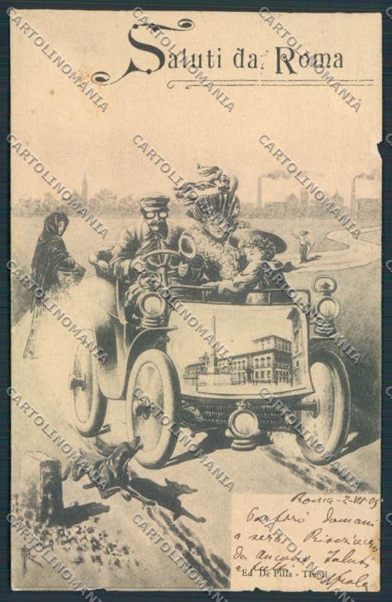 Roma Città Saluti da Automobile cartolina MV1781 – fronte