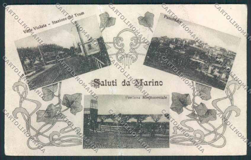Roma Marino PIEGATA Stazione cartolina MV1827 – fronte