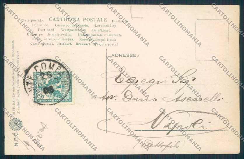 Roma Montecompatri PIEGA NPG Foto cartolina MV1888 – retro